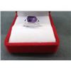 Image 2 : RING - 2.28CT EMERALD FACETED LAVENDAR COLOR AMETHYST & 2 DIAMONDS IN STERLING SILVER SETTING - INCL