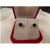Image 2 : EARRINGS - 2 CTW ROUND FACETED GARNETS (2) IN STERLING SILVER STUD DESIGNED SETTING - RETAIL ESTIMAT