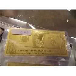 GOLD FOIL BILL - 24K GOLD - USA $1 - not legal tendar