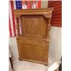 Image 1 : UNIQUE SOLID WOOD CABINET WITH CARVED FRONT - 51" TALL X 38" WIDE