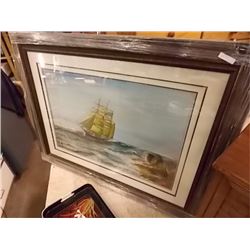 FRAMED PICTURE - TALL SHIP