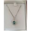 Image 1 : Blue Zircon & Diamond Pendant