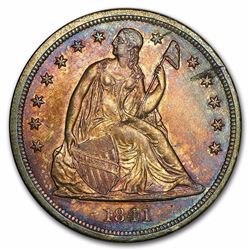 1841 Liberty Seated Dollar AU RARE DATE