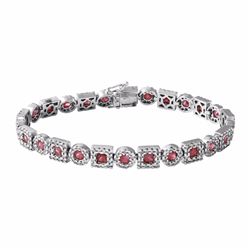 14KT White Gold 4.96ctw Ruby and Diamond Bracelet