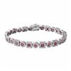 Image 1 : 14KT White Gold 4.96ctw Ruby and Diamond Bracelet