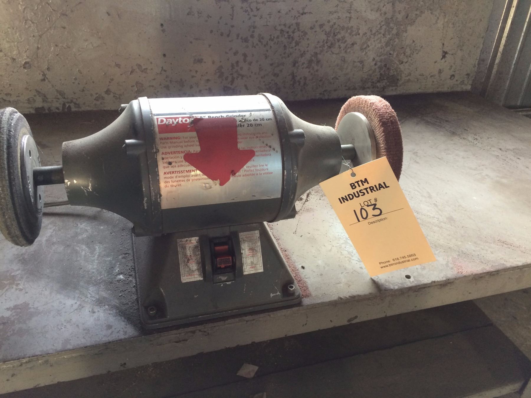 Dayton 8” Bench Grinder BTM Industrial Dayton 8” Bench Grinder BTM Industrial