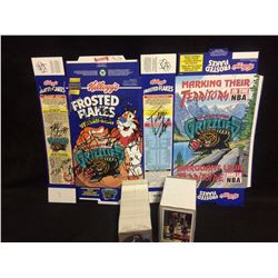 VANCOUVER GRIZZLIES SIGNED KELLOGGS CEREAL BOX W/ NBA CARDS