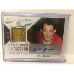 2014 In the Game Used Autograph Memorabilia  Bill Gadsby Autographed Card