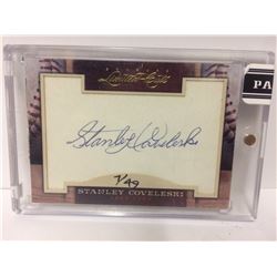 2011 DONRUSS LIMITED CUTS STANLEY COVELESKI AUTO 7/49 HOF CUT SIGNATURE
