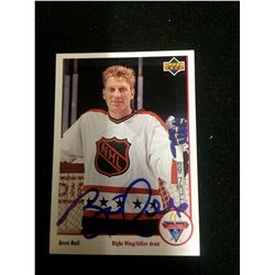 BRETT HULL AUTOGRAPHED UPPER DECK HOCKEY CARD (MCDONALDS ALL-STARS)