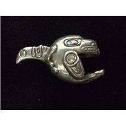 2 OUNCES OF SILVER W/ MOTHER OF PEARL INLAY (NATIVE ART)
