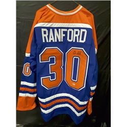 BILL RANFORD SIGNED OILERS JERSEY (BECKETT COA)