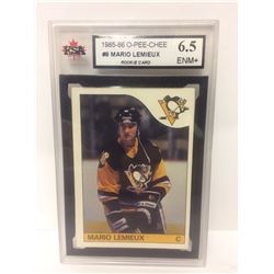 1985-86 MARIO LEMIEUX #9 ROOKIE CARD O-PEE-CHEE (6.5 NMM+) KSA