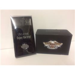 HARLEY DAVIDSON LUGGAGE TAG & SKULL BOTTLE OPENER BRAND NEW