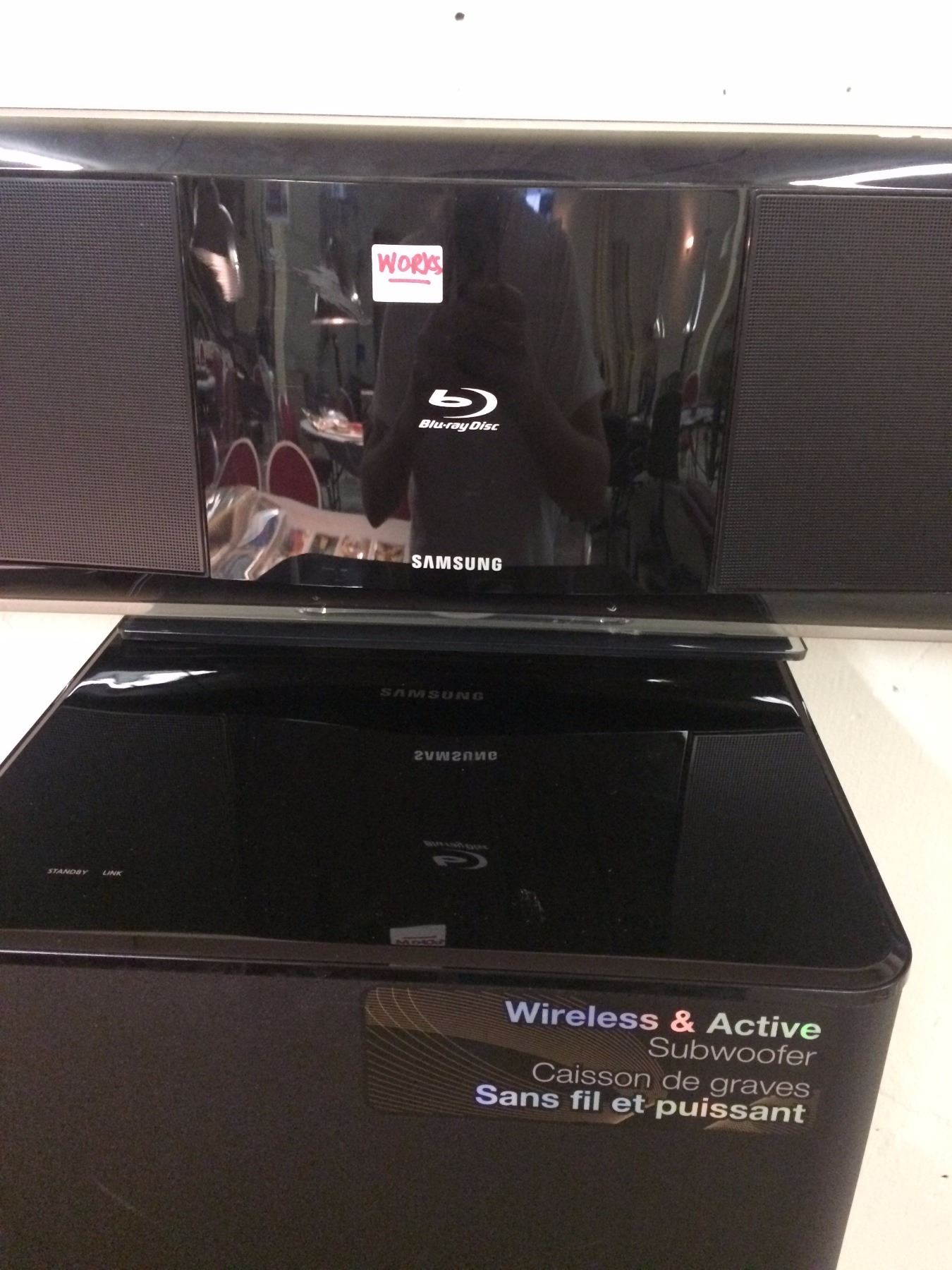 Samsung Bluray Disc Player W Wireless Amp Active Subwoofer Working