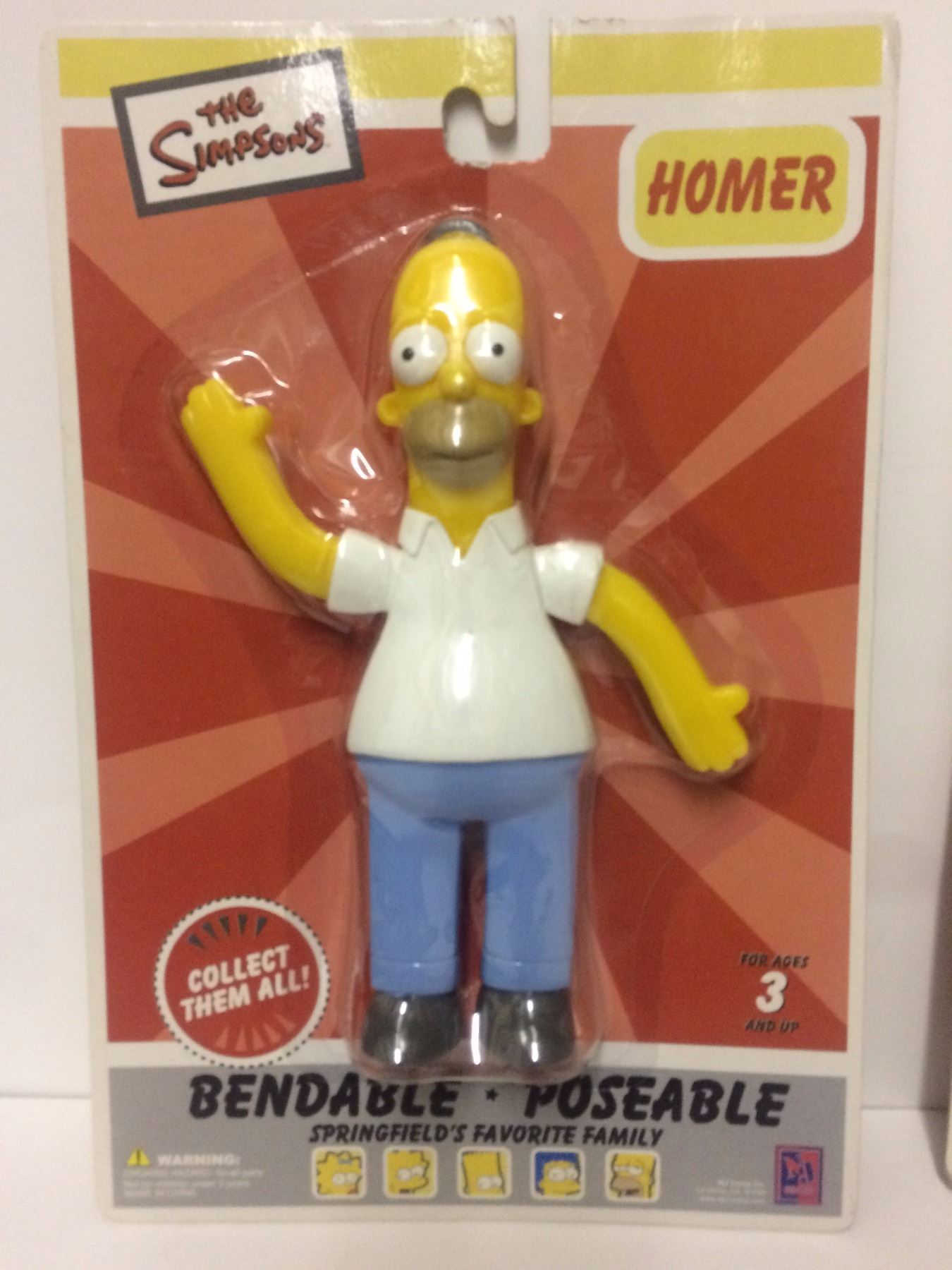 Homer Simpson Bendable PoseableThe Simpson toy 2002 NEW