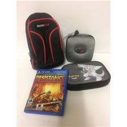 VIDEO GAME CARRYING CASES LOT W/ PS VITA "RESISTANCE BURNING SKIES" VIDEO GAME