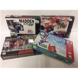 SUPER NINTENDO & NINTENDO 64 VIDEO GAME LOT (SUPER NBA, MADDEN 96, NFL 96, NAGANO 98)