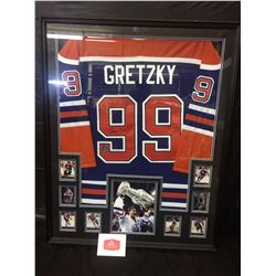 WAYNE GRETZKY FRAMED AUTOGRAPHED JERSEY COLLAGE W/ WG COA