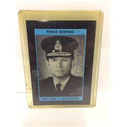 SIGNED MAJOR-GENERAL L. MACKENZIE CARD "PEACE KEEPING"