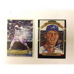 AUTOGRAPHED BASEBALL CARDS LOT (NETTLES, MURPHY)