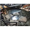 Image 1 : 5 PIECE ROD IRON & GLASS CIRCULAR INDOOR DINING SET