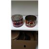 Image 1 : 3 Coffee Tins - Blue Ribbon, Red Rose (No Lid)