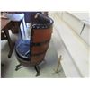 Image 2 : Oak Whiskey Barrel Chair On Casters