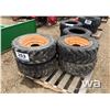 Image 1 : (4) 10X16.5 SKID STEER TIRES