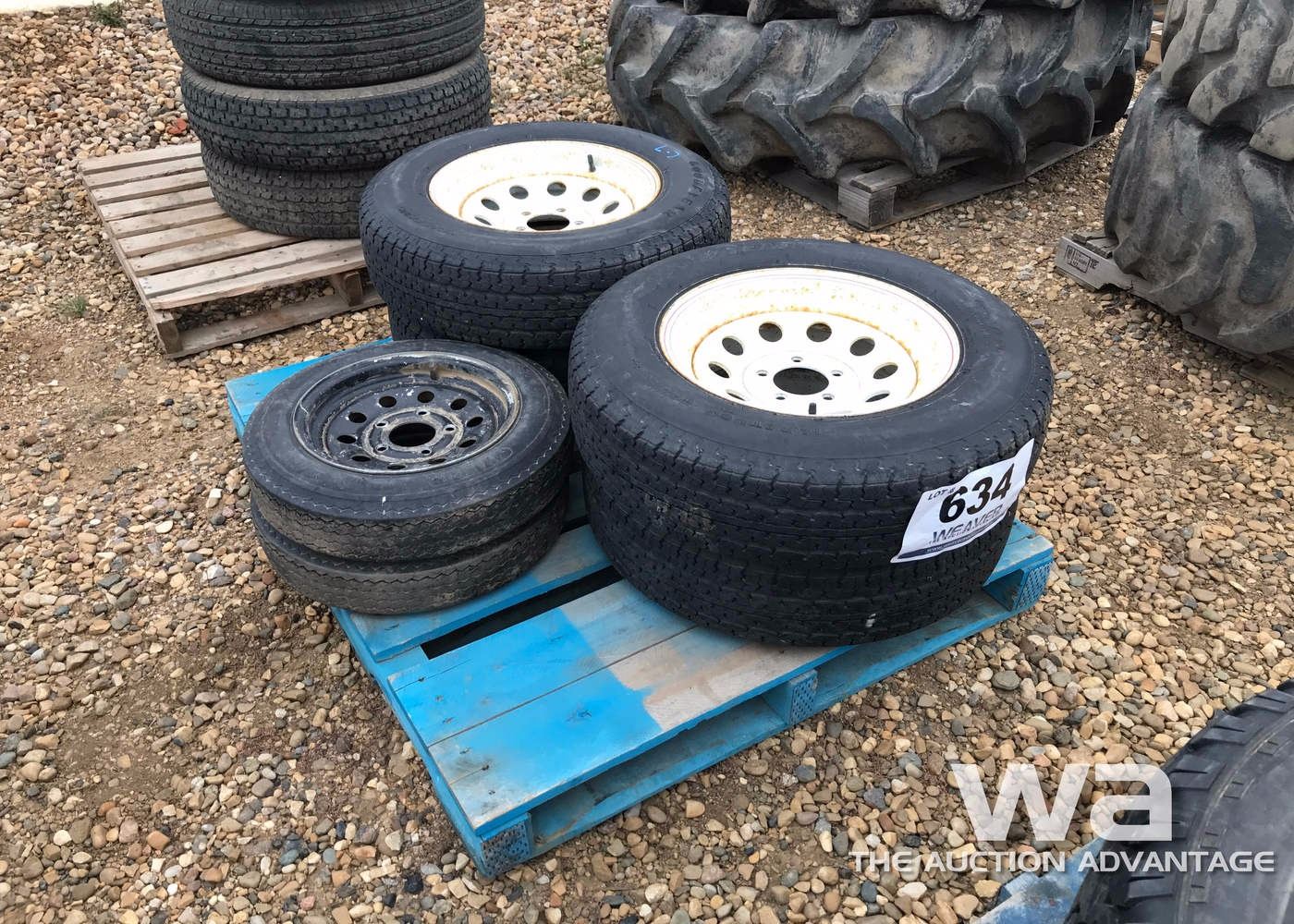 (4) GOODYEAR 205/75R15 TRAILER TIRES & RIMS