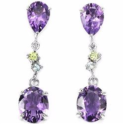 Natural Amethyst 30 Carats Earrings