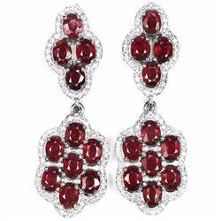 Natural Red Ruby 65 Carats Earrings