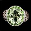 Image 1 : Natural Green Amethyst Chrome Diopside Garnet Ring