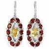 Image 1 : Natural Citrine & Garnet Earrings