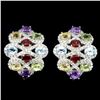 Image 1 : Natural Amethyst Citrine Garnet Peridot Topaz Earrings