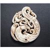 Image 1 : Old China White jade carved Dragon and phoenix Pendant