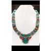 Image 1 : Tibet Hand Made Turquoise & Coral Necklace