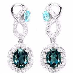 Natural London & Swiss Topaz Earrings