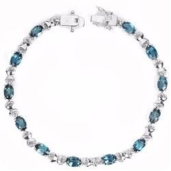 Natural London Blue Topaz 50 Carats Bracelet