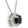 Image 2 : NECKLACE - 3/4CT  ROUND FACETED SMOKEY TOPAZ & DIAMOND IN 925 STERLING SILVER SETTING - RETAIL ESTIM