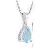 Image 2 : NECKLACE - 1/2 CT PEAR FACETED BABY SWISS BLUE TOPAZ IN 925 STERLING SILVER SETTING - RETAIL ESTIMAT