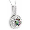 Image 2 : NECKLACE - 1 CT ROUND FACETED MYSTIC TOPAZ & DIAMOND IN 925 STERLING SILVER SETTING - RETAIL ESTIMAT
