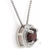 Image 2 : NECKLACE - 1 CT GARNETS &  GENUINE DIAMOND IN 925 STERLING SILVER - RETAIL ESTIMATE $350