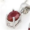 Image 3 : NECKLACE - .58 CT OVAL FACETED GENUINE BURGANDY COLOR RUBY IN 925 STERLING SILVER SETTING - RETAIL E