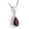 Image 2 : NECKLACE - .8CT PEAR FACETED PERSIAN RED GARNET IN 925 STERLING SILVER SETTING - RETAIL ESTIMATE $30