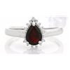 Image 2 : RING -  .8CT PEAR FACETED PERSIAN RED GARNET IN 925 STERLING SILVER SETTING - RETAIL ESTIMATE $300