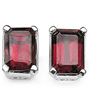 Image 1 : EARRINGS -  2.40 CTW OCTAGON FACETED GARNET IN 0.925 STERLING SILVER W/ PLATINUM SETTING - RETAIL ES