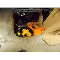 BOX OF DRILLS & BATTERIES