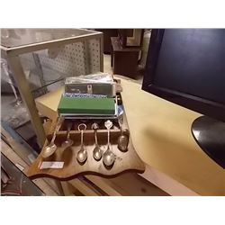COLLECTOR SPOONS & HOLDER