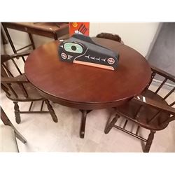 ROUND MAHOGANY  WOOD DINING TABLE - 46" DIAMETER